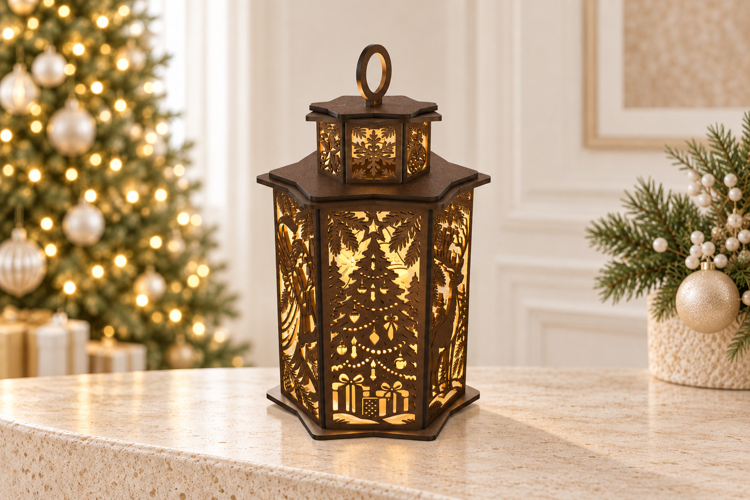 Silent Christmas Night Lantern SVG Cutting Files