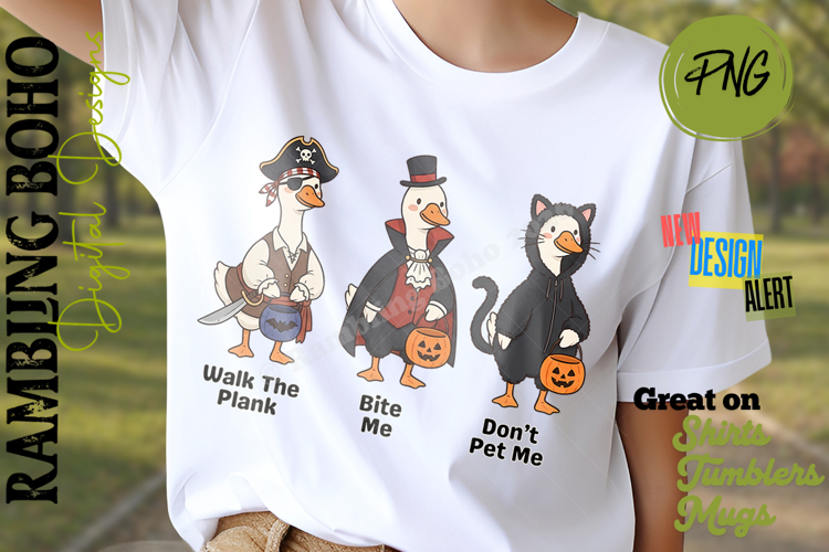 Halloween Geese in Costume Snarky Fun