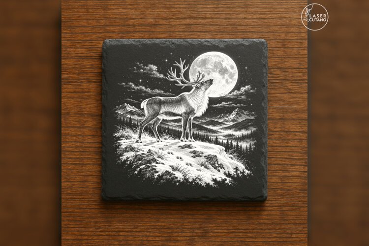 Moonridge Hart Reindeer Forest Christmas Laser PNG example image 1