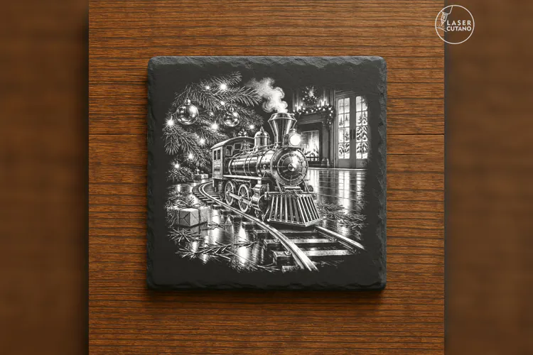 Midnight Toy Train Laser Engraving PNG