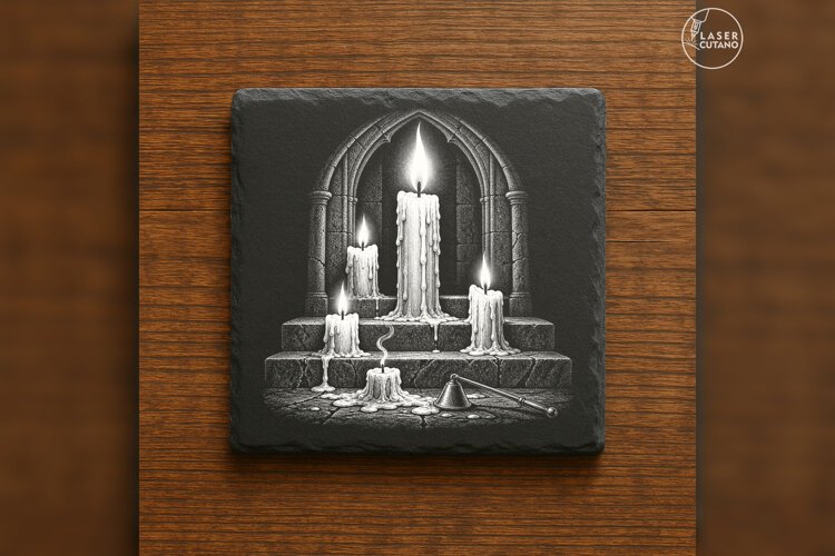 The Waxen Vigil Gothic Halloween Laser Engraving PNG example image 1