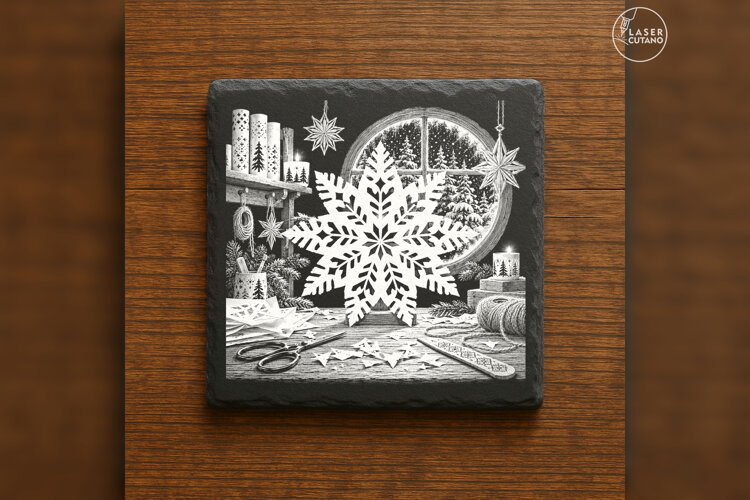 Papercut Snowflake Workshop Christmas Laser Engraving PNG example image 1