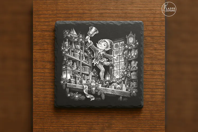Bell-Ringer Toy Shelf Christmas Laser Engraving PNG