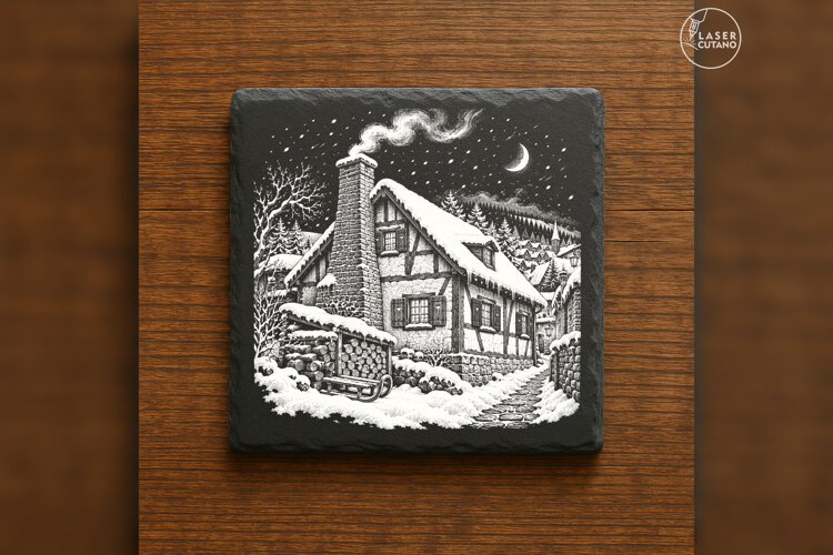 The Chimneykeeper's House Christmas Village Laser Engraving example image 1