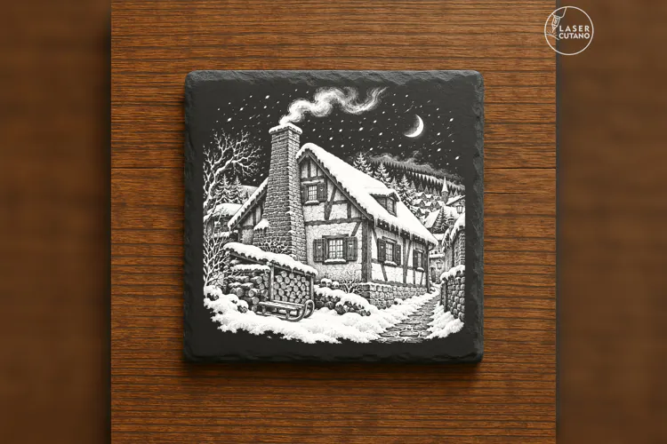 The Chimneykeeper's House Christmas Village Laser Engraving