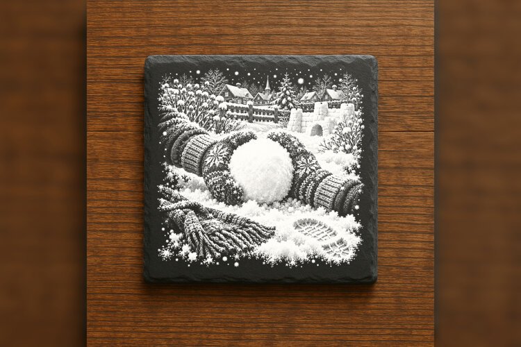 Perfect Snowball Winter Wonderland Laser Engraving PNG example image 1