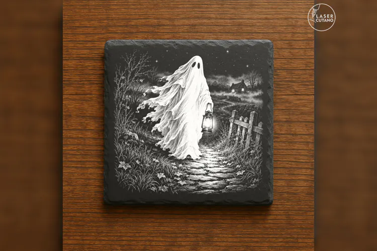 The Lantern Visitor Vintage Halloween Laser Engraving PNG