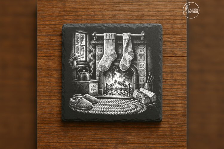 The Woolen Hearth Cozy Winter Christmas Laser Engraving PNG example image 1