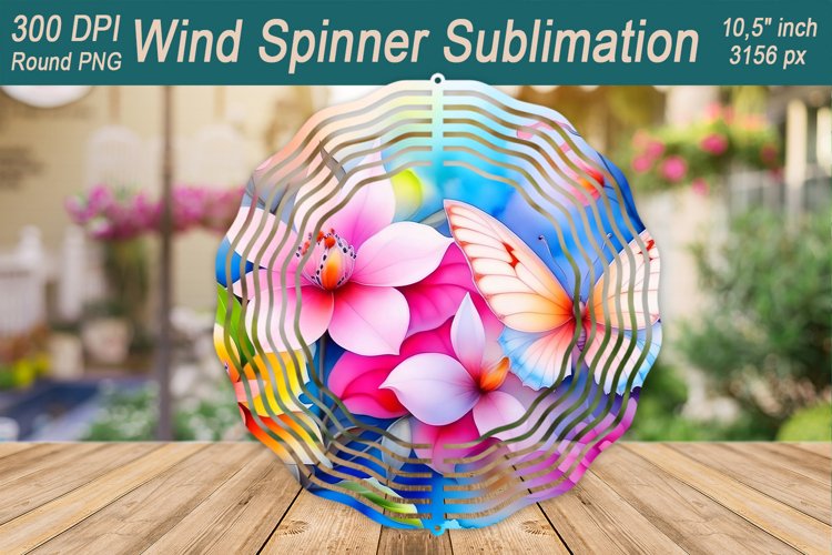 Watercolor Flowers Wind spinner | Wind spinner sublimation