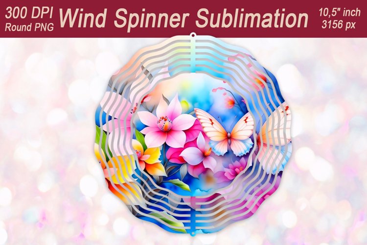 Watercolor Flowers Wind spinner | Wind spinner sublimation
