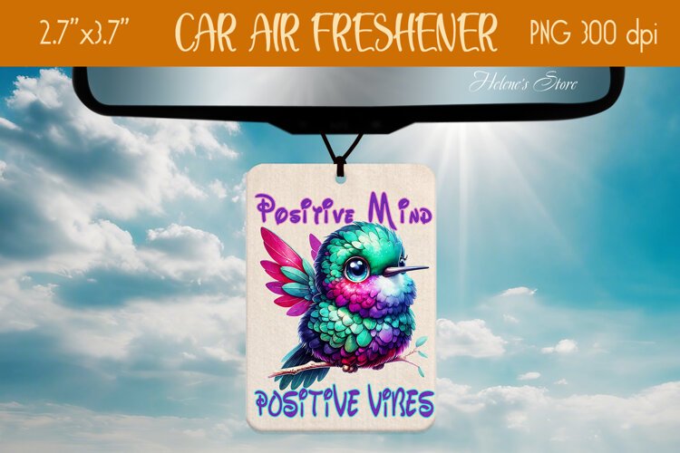 Cute hummingbird Air Freshener Car sublimation design png example image 1