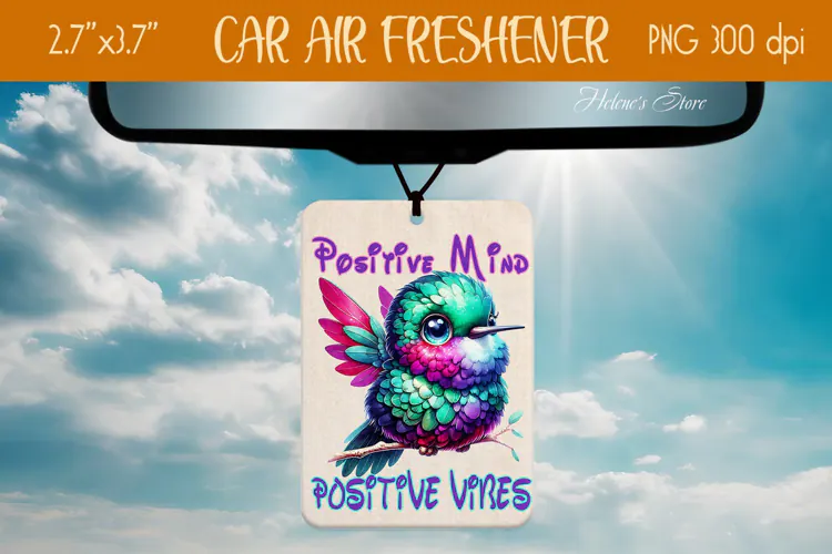 Cute hummingbird Air Freshener Car sublimation design png