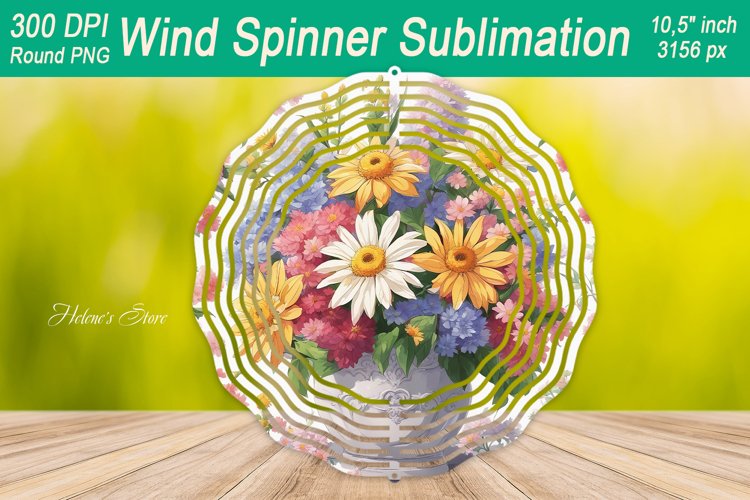 Wildflower Bouquet Wind spinner | Wind spinner sublimation example image 1