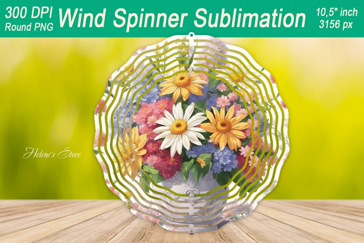 Wildflower Bouquet Wind spinner | Wind spinner sublimation