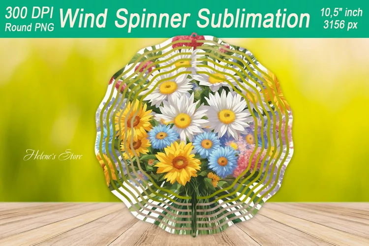 Wildflower Bouquet Wind spinner | Wind spinner sublimation