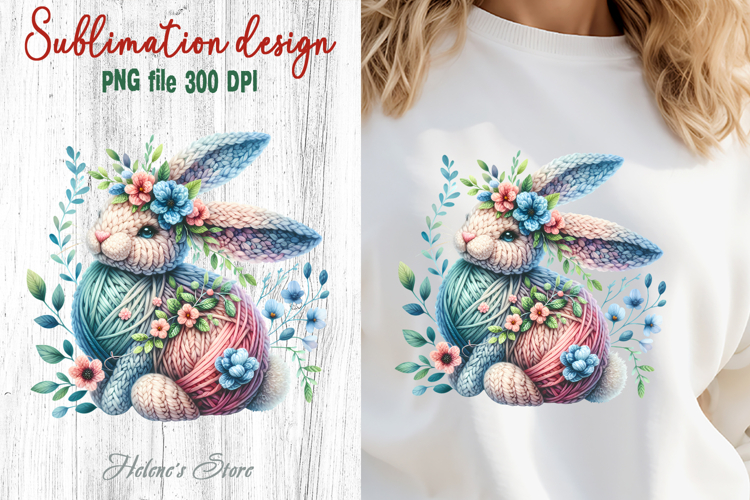 Easter flowers bunny Sublimation designs | Religious clipart