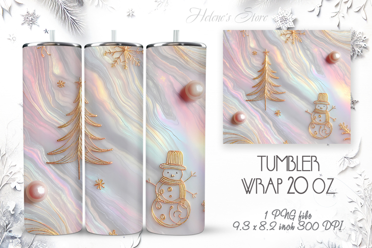 Christmas tree tumbler wrap 20oz sublimation | Magic snowman