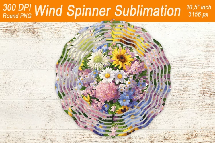 Wildflower Bouquet Wind spinner | Wind spinner sublimation