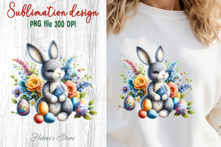 Easter flowers bunny Sublimation designs | Religious clipart