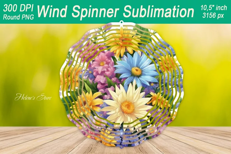 Wildflower Bouquet Wind spinner | Wind spinner sublimation