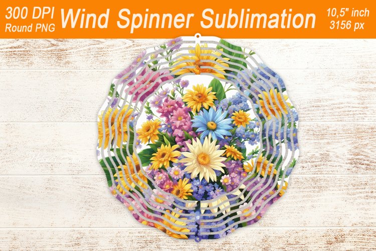 Wildflower Bouquet Wind spinner | Wind spinner sublimation