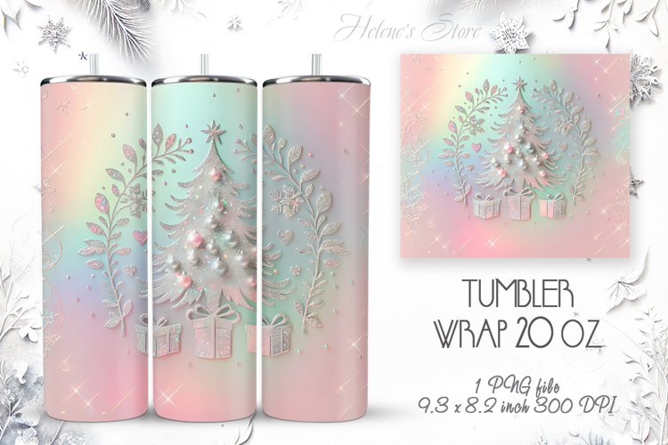 Christmas gift tumbler wrap 20oz sublimation | Golden Magic
