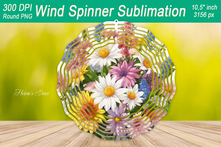 Wildflower Bouquet Wind spinner | Wind spinner sublimation