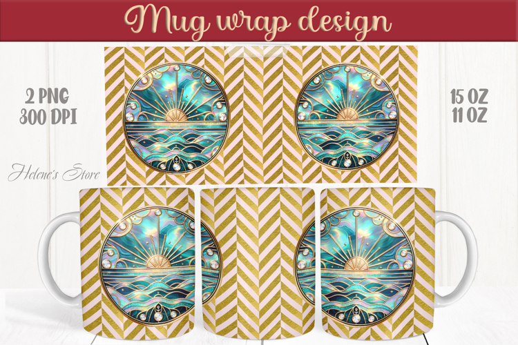 Summer beach palm tree mug wrap 15oz sublimation designs png