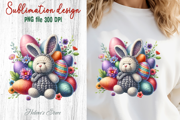 Easter flowers bunny Sublimation designs | Religious clipart