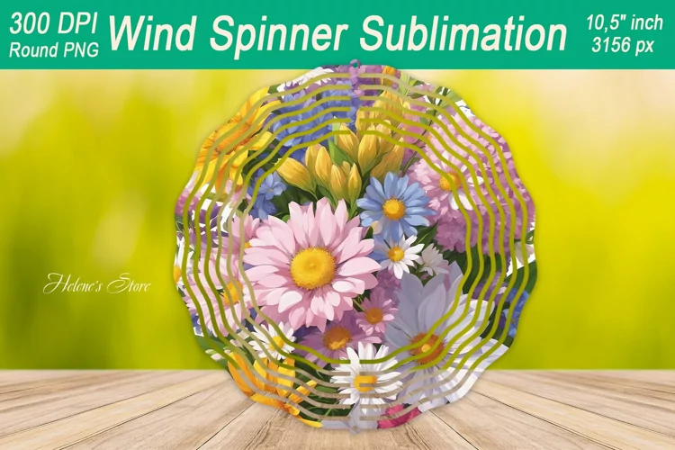 Wildflower Bouquet Wind spinner | Wind spinner sublimation