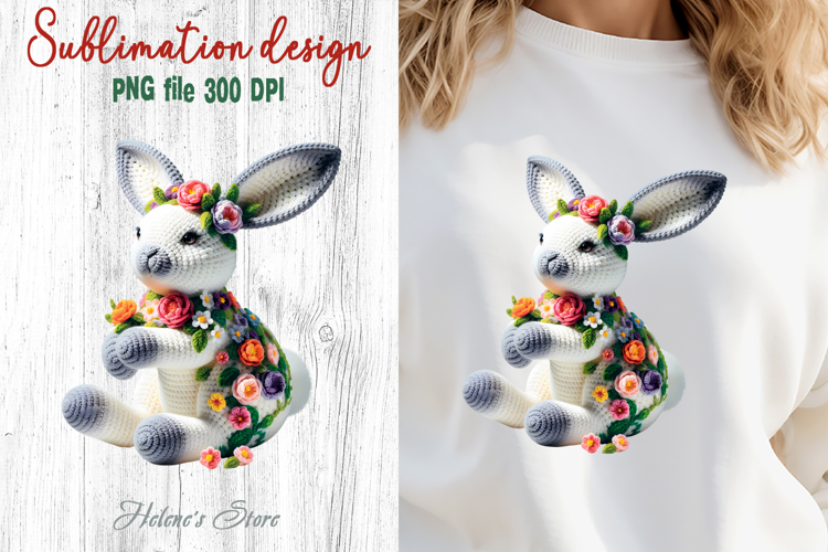 Easter flowers bunny Sublimation designs | Religious clipart