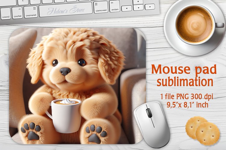 Tappetino Per Mouse Golden Retriever Pupazzo Di Neve - Sottopentola/Trivet 19x23 Cm - Stampato USA
