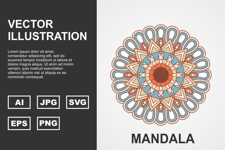 Colorful Vector Mandala Illustration Design example image 1
