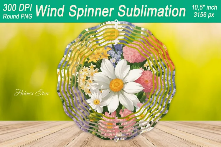 Wildflower Bouquet Wind spinner | Wind spinner sublimation