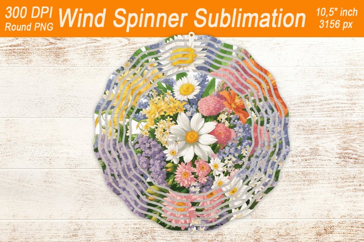 Wildflower Bouquet Wind spinner | Wind spinner sublimation example image 1