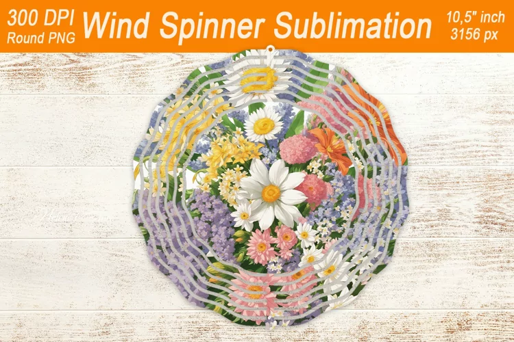 Wildflower Bouquet Wind spinner | Wind spinner sublimation