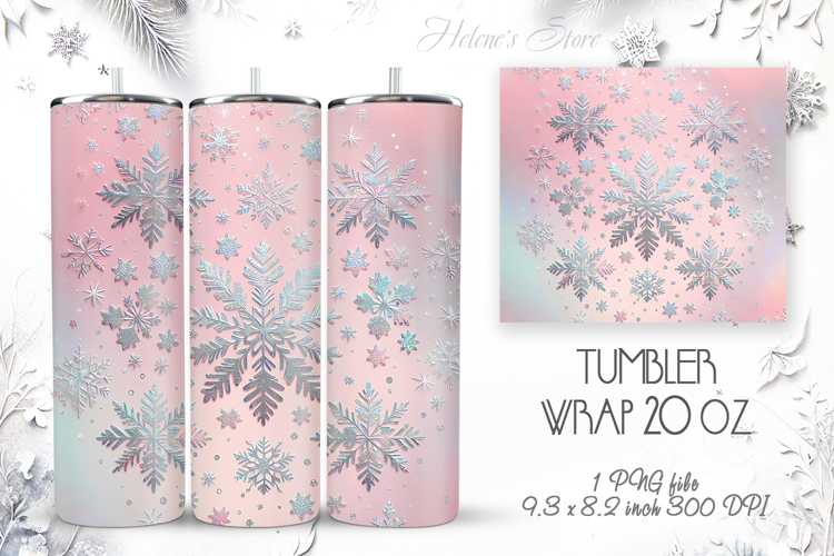 Christmas tumbler wrap 20oz sublimation png| Magic snowflake