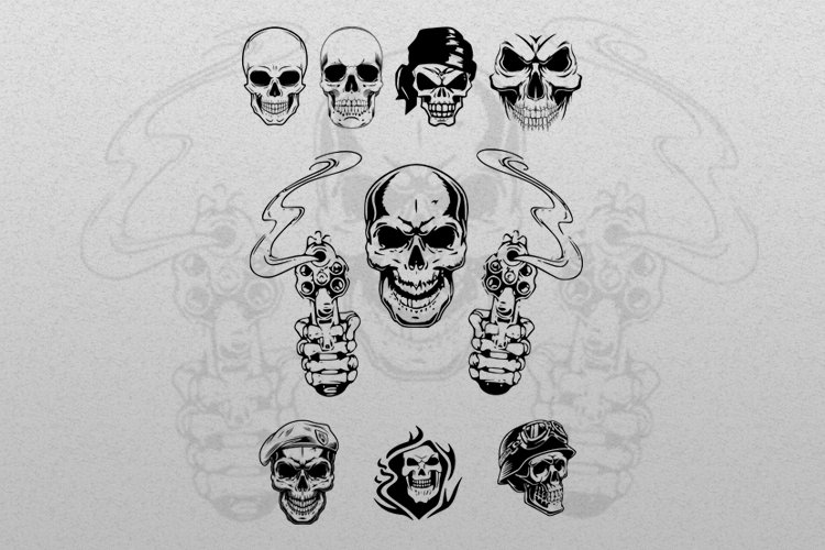 Skull ilustration, suitable for cutting SVG, EPS, PNG example image 1