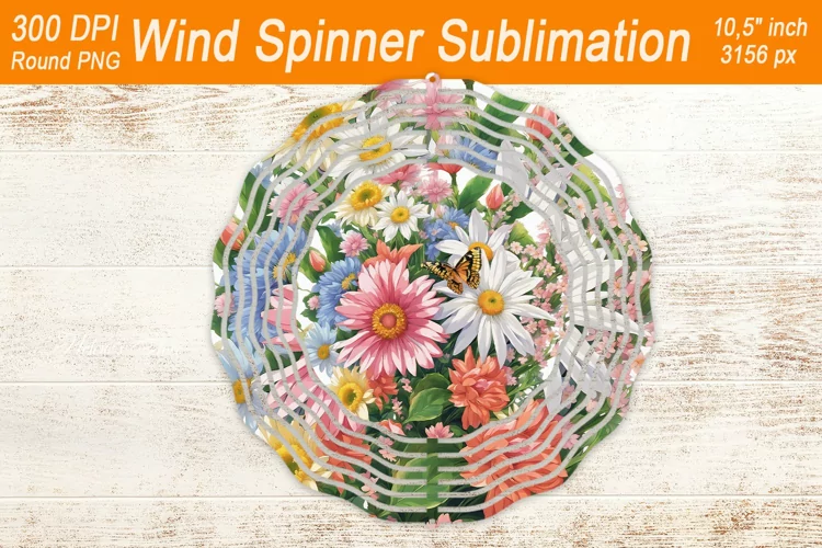 Wildflower Bouquet Wind spinner | Wind spinner sublimation