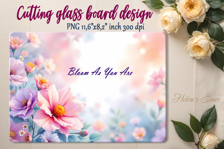 Spring flowers cutting board sublimation | Watercolor floral
