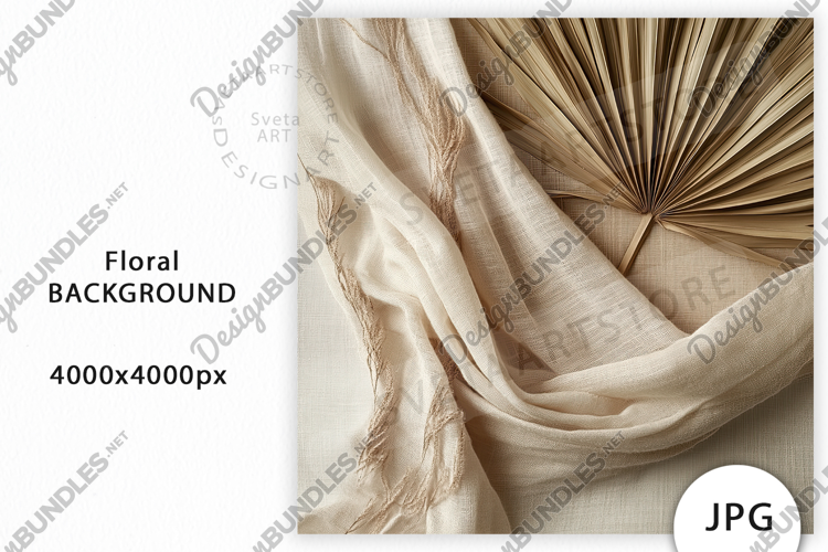 Aesthetic Neutral Floral Background, Mockup JPG