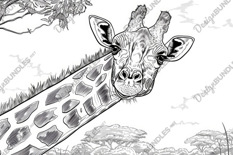 Giraffe Coloring Page example image 1