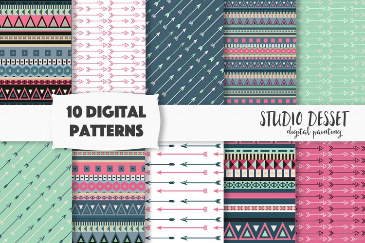 Tribal Patterns - Boho Backgrounds example image 1