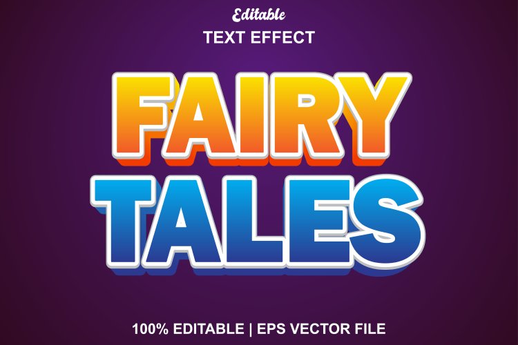 purple fairy tales text effect editable