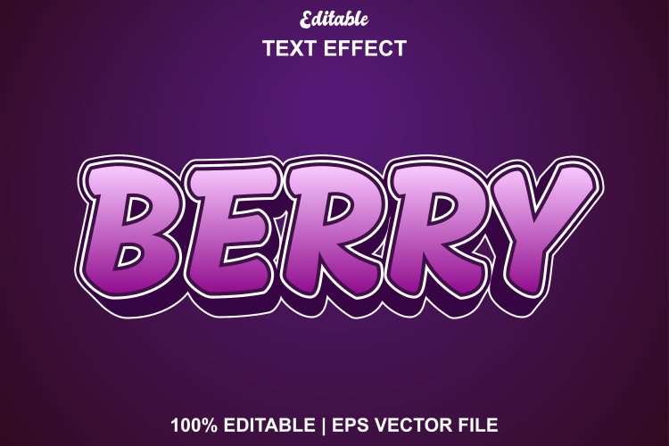 purple berry text effect editable