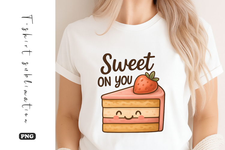 Sweet On You Cake Sublimation T-Shirt Design
