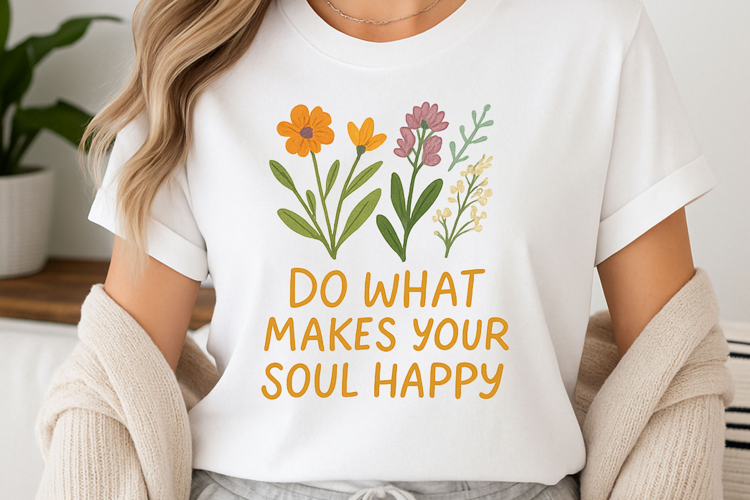 Positive quote with watercolor floral t-shirt sublimation