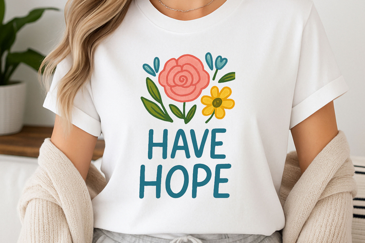 Positive quote with watercolor floral t-shirt sublimation
