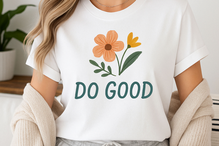 Positive quote with watercolor floral t-shirt sublimation