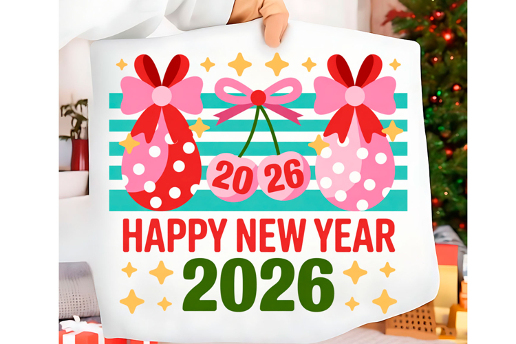 Happy New Year 2026 Png, Coquette Bow